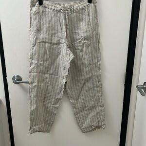 J Jill linen strip bottoms M
